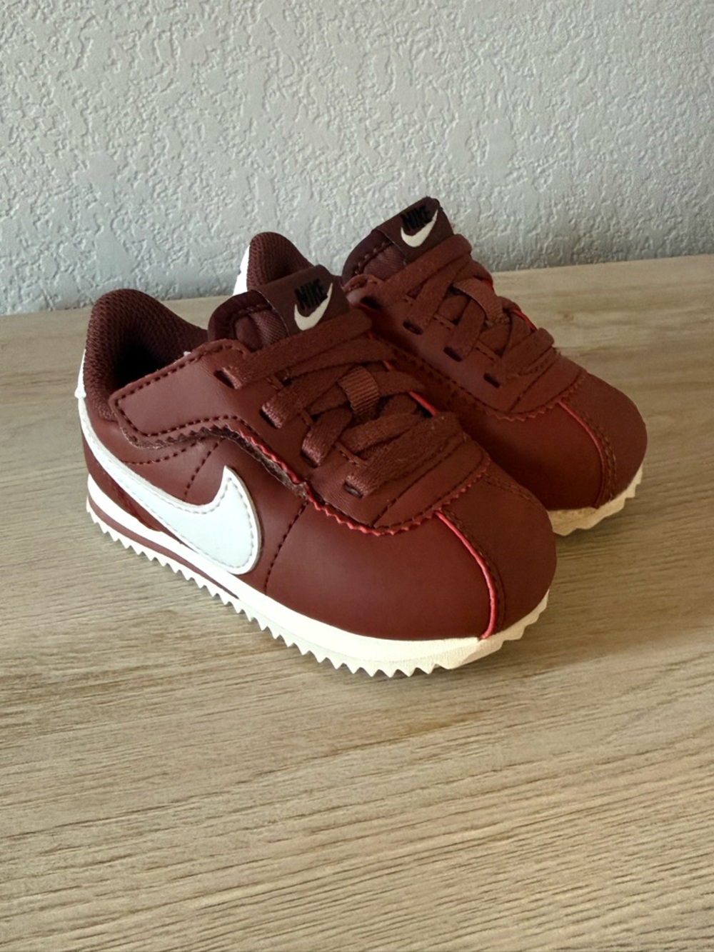 Nike Baby Cortez EasyOn Red Sepia Shoes Size 5C